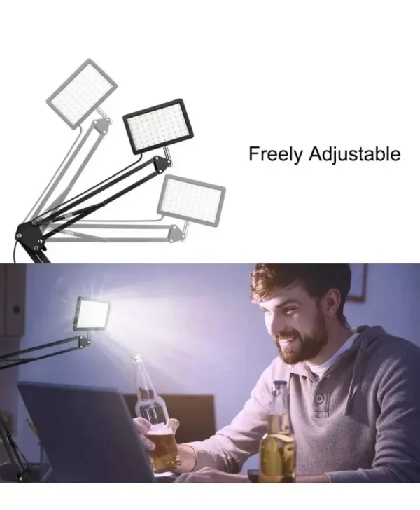 70 LED Video Conference Lighting Kit with C-Clamp Arm Stand and Color Filters - Image 5