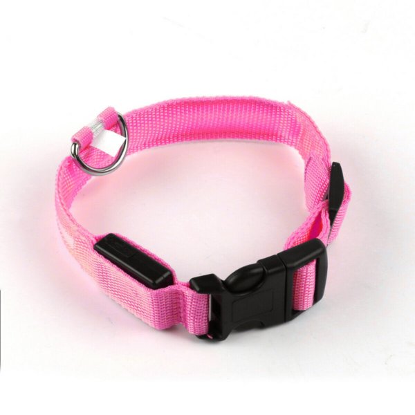 USB Rechargeable LED Pet Dog Collar Flashing Luminous Safety Light up Nylon UK - Image 19