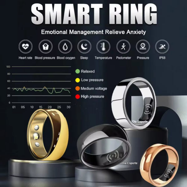 2024 Smart Health Ring Women Men Heart Rate Body Temperature Sport Bluetooth Ring Wireless Charging Smart Sensor Ring for Xiaomi - Image 2