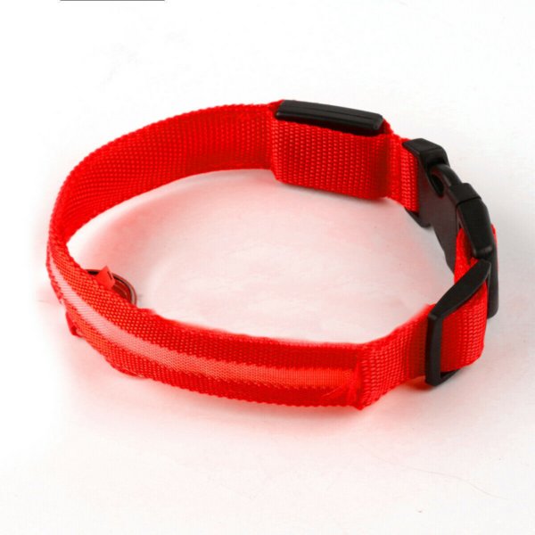 USB Rechargeable LED Pet Dog Collar Flashing Luminous Safety Light up Nylon UK - Image 20