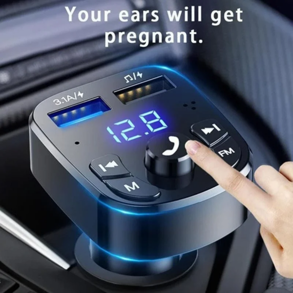 Car Bluetooth 5.0 Music Player FM Transmitter Dual USB Port Car Charger MP3 Receiver 3.1A Fast Charger Audio Recciever - Image 3